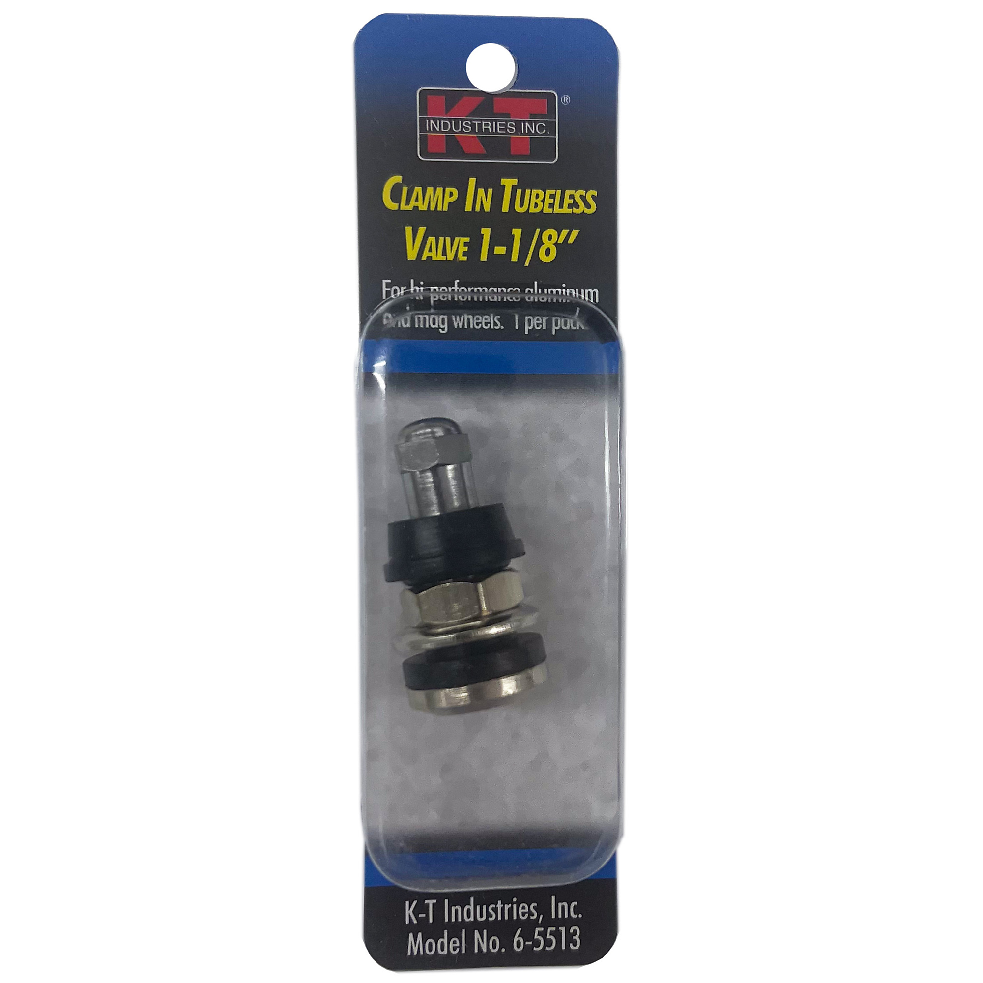 K-T Industries Clamp-In Tubeless Valve — Fits .453/.625 Valve Holes, Model# 6-5513